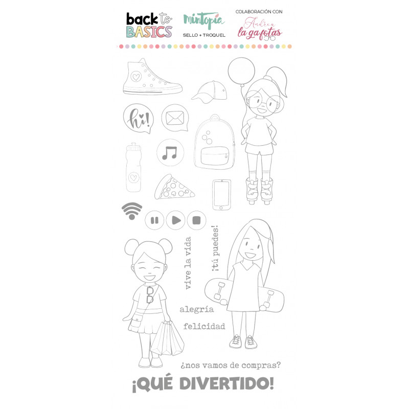 Sello Cosas de chicas Back to Basics by Andrea la Gafotas