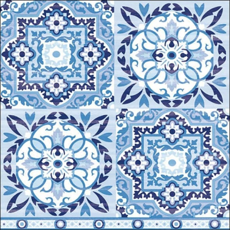 Servilleta 33 x 33 Tiles Blue