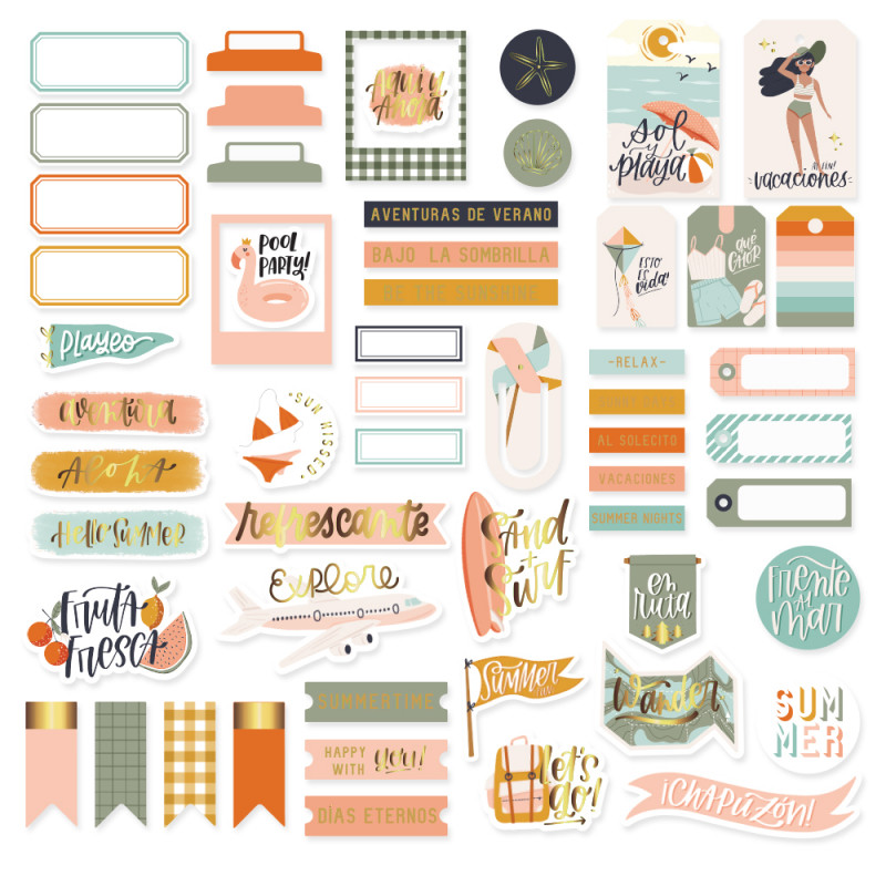 Die cuts Lettering con foil Pensacola de Mintopía