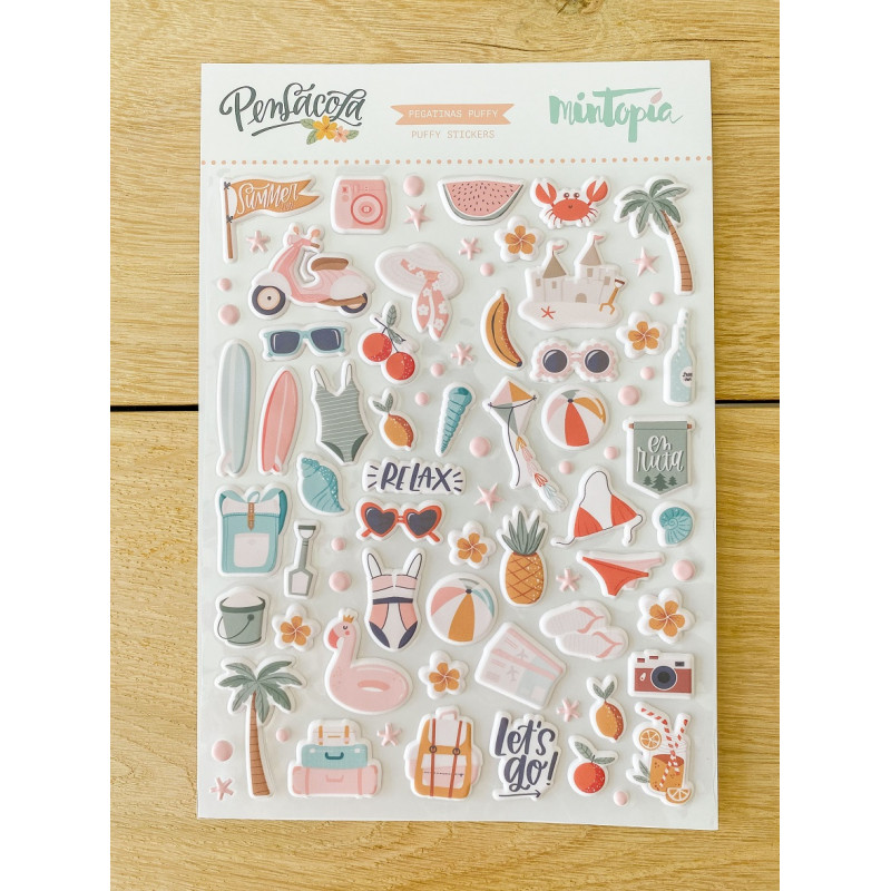 Pegatinas Puffy ilustraciones Pensacola de Mintopía