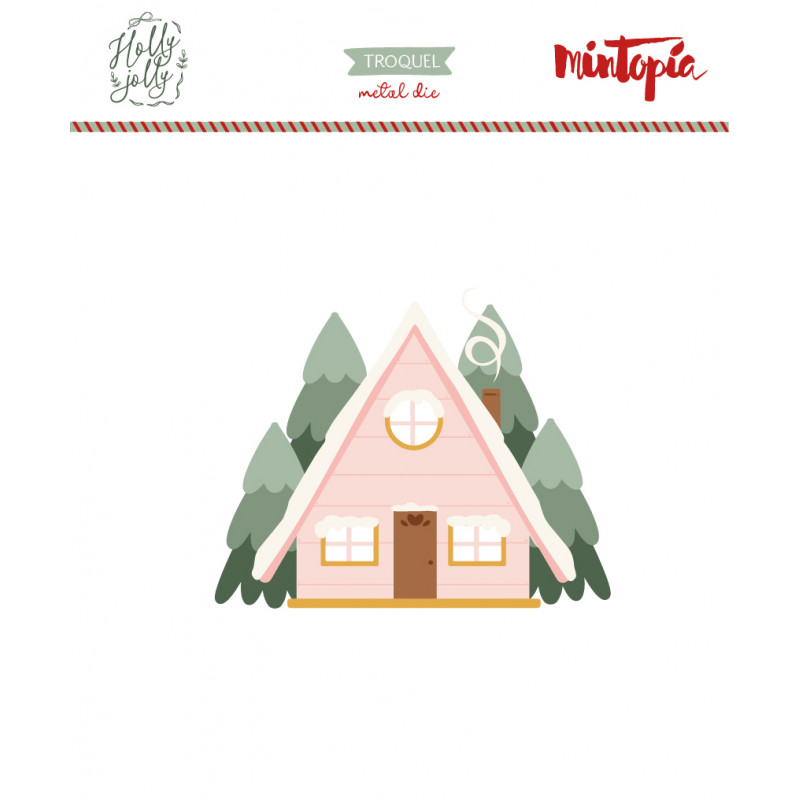 Troquel casita Holly Jolly de Mintopía