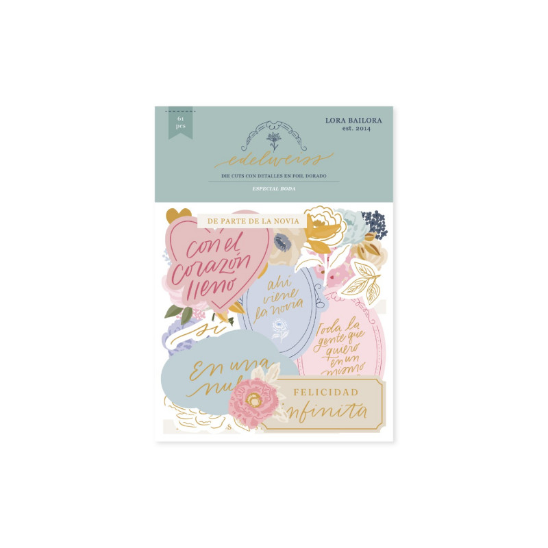 Die cuts con foil EDELWEISS de Lora Bailora