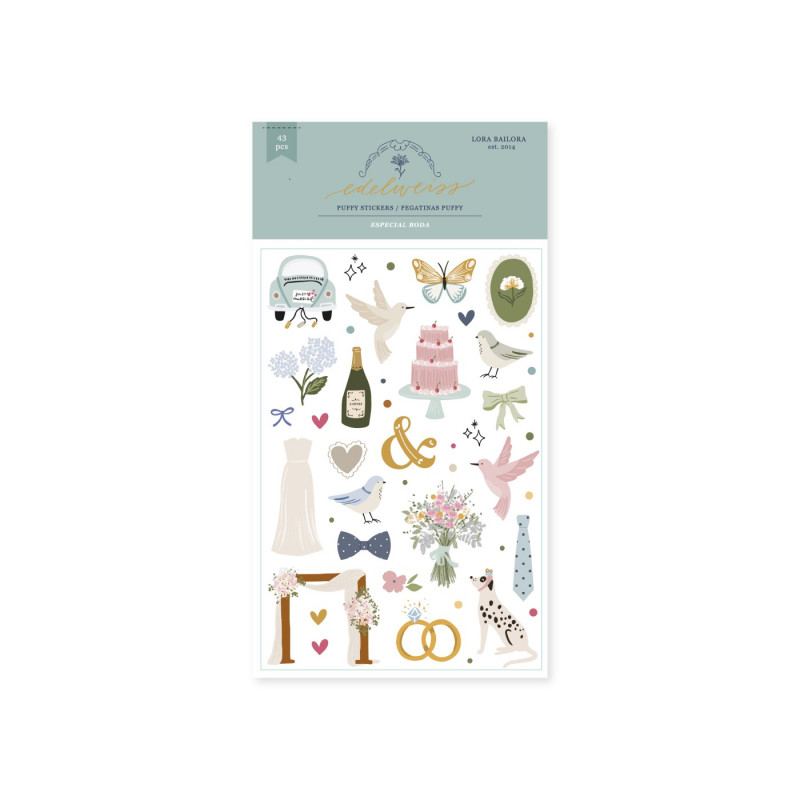 Puffys ilustraciones boda EDELWEISS de Lora Bailora