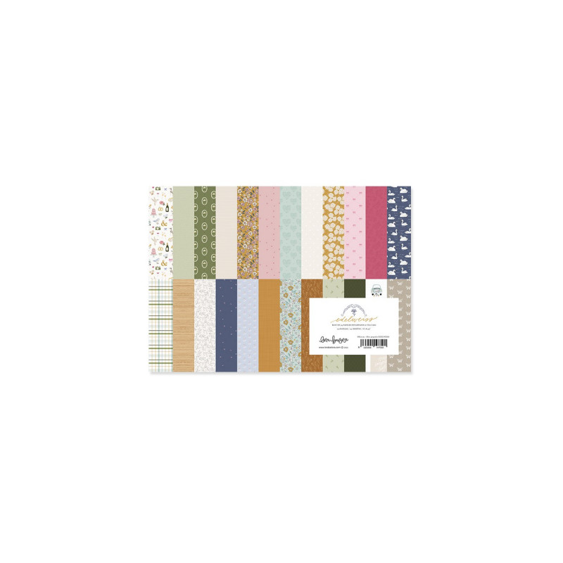 Paper pad 24 papeles estampados a una cara 15,2x20,3 cm EDELWEISS de Lora Bailora