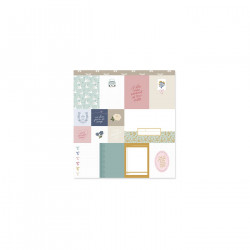 Bloc de 24 papeles estampados a una cara 30,5x30,5 cm EDELWEISS de Lora Bailora