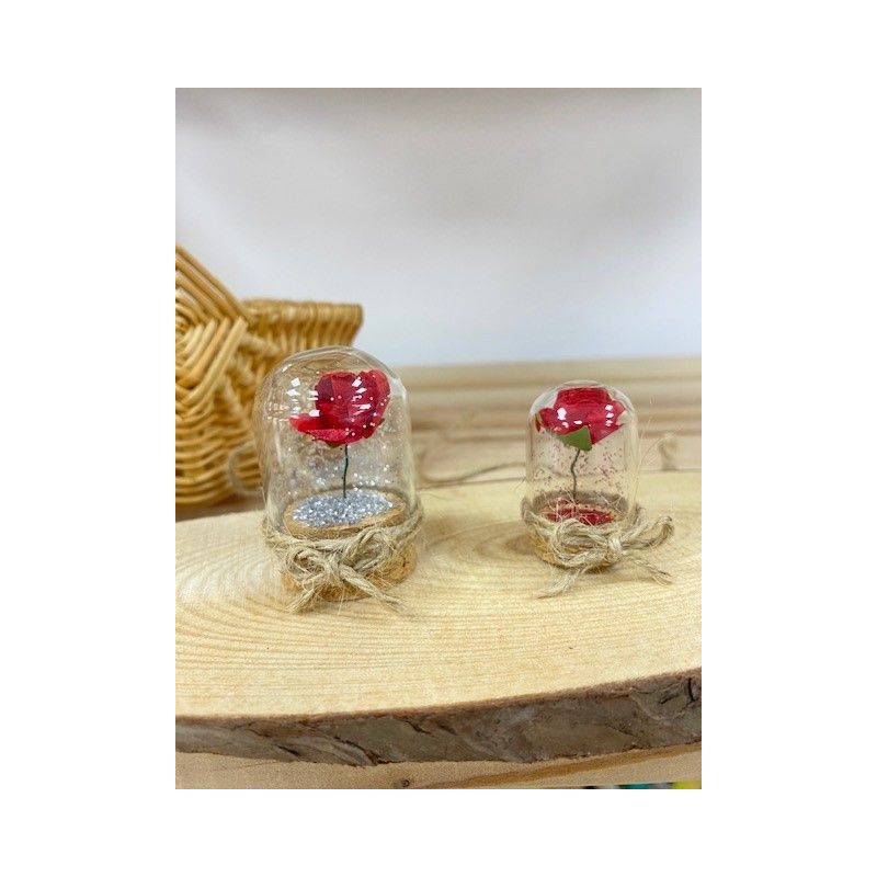 Mini cúpula con rosa GRANDE