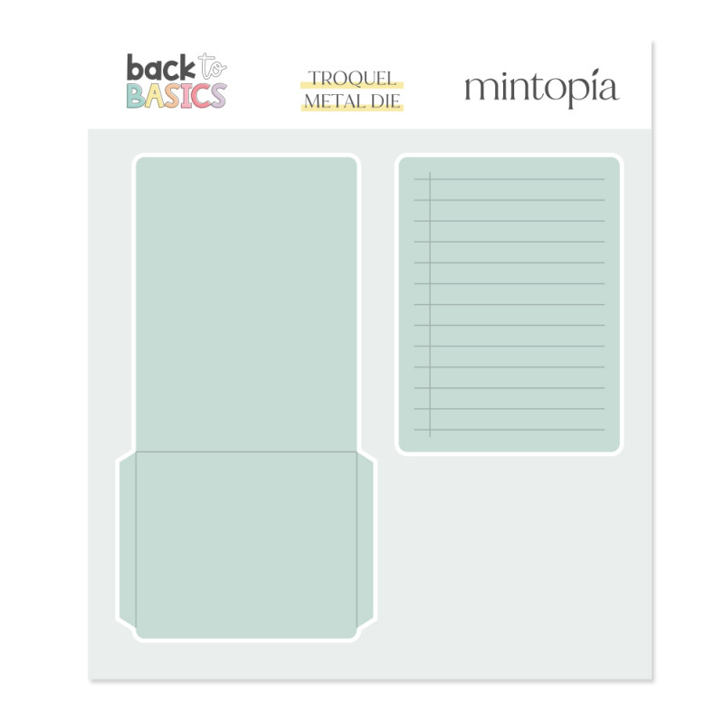 Troquel Back to Basics Tag redondeado con bolsillo 3x4