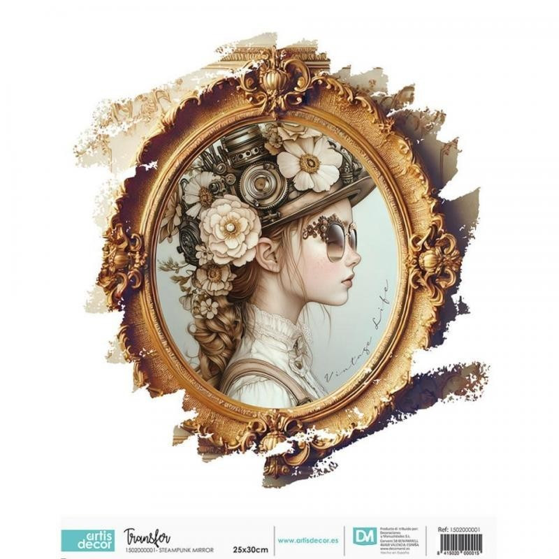 TRANSFER DTF TEXTIL 25x30cm. Steampunk Mirror
