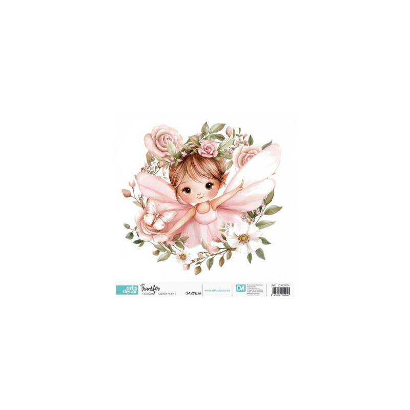 TRANSFER DTF TEXTIL 24x23cm. Flower Fairy 1