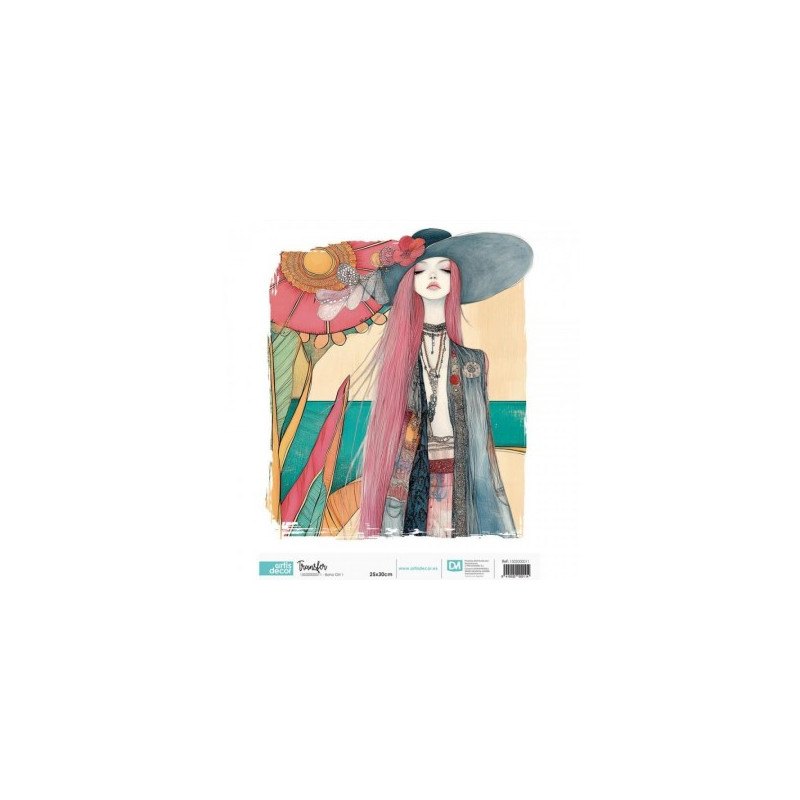 TRANSFER DTF TEXTIL 25x30cm. Boho Girl 1