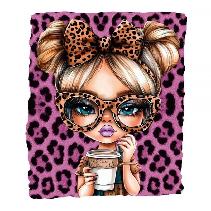 TRANSFER DTF TEXTIL 25x30cm. Leopard Girl 2