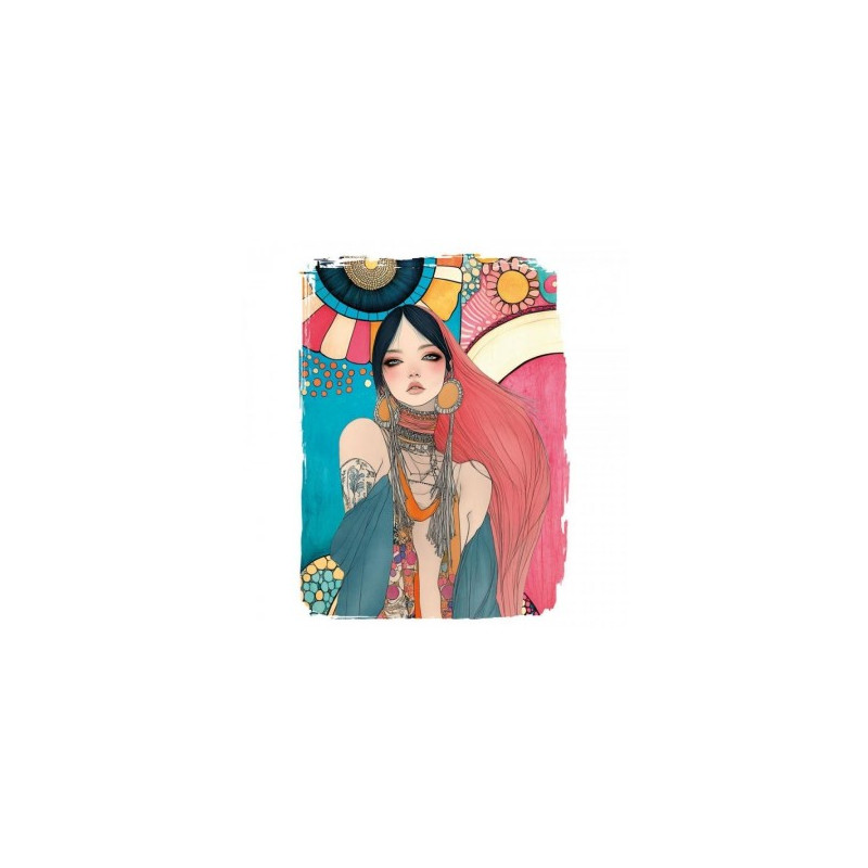 TRANSFER DTF TEXTIL 25x30cm. Boho Girl 3