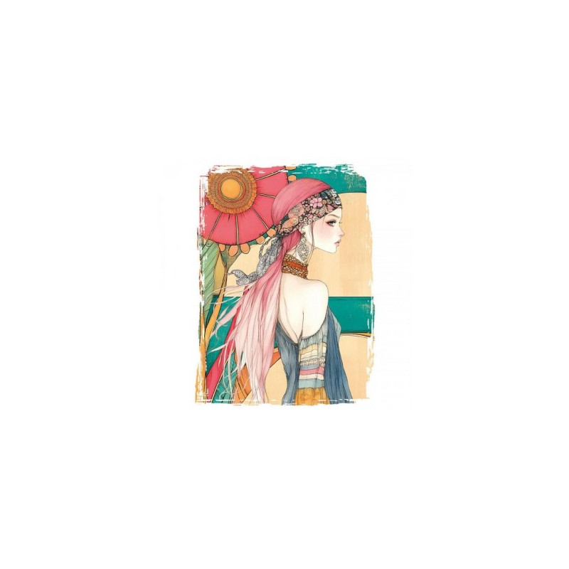 TRANSFER DTF TEXTIL 25x30cm. Boho Girl 4