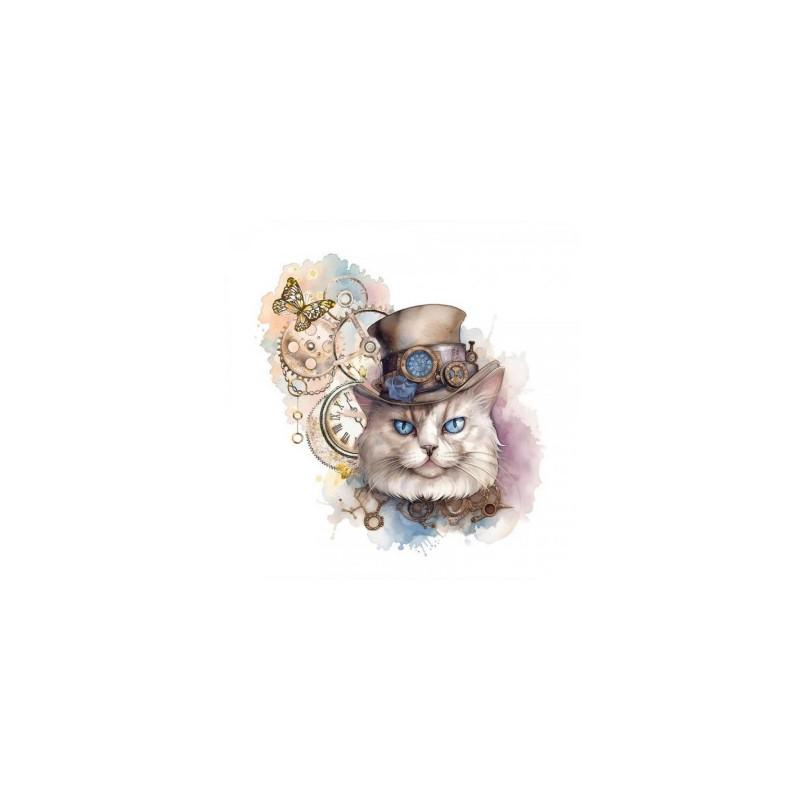 TRANSFER DTF TEXTIL 25x30cm. Vintage Cat