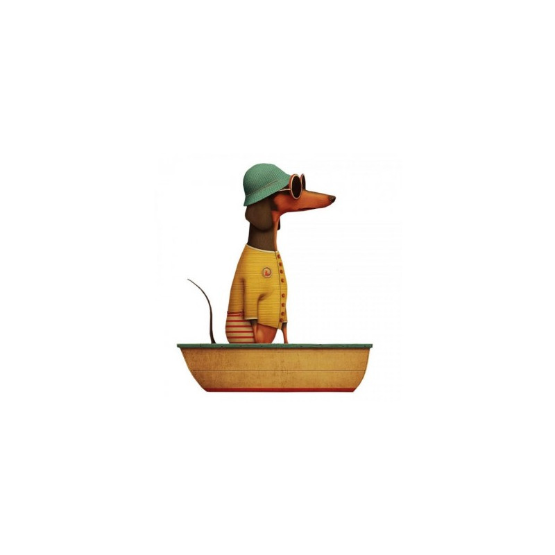 TRANSFER DTF TEXTIL 24x23cm. Doggy Boat