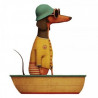 TRANSFER DTF TEXTIL 24x23cm. Doggy Boat