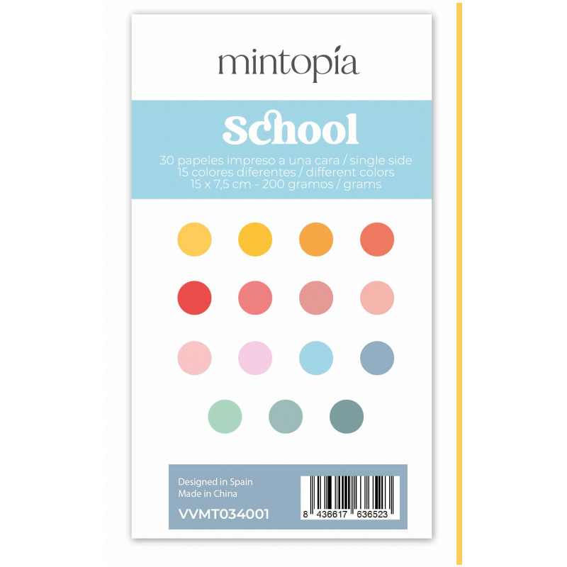 Mini pad de papeles para Mini Evolution School Days Mintopía