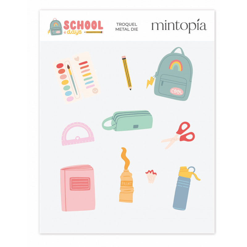 Troquel Ilustraciones School Days Mintopía