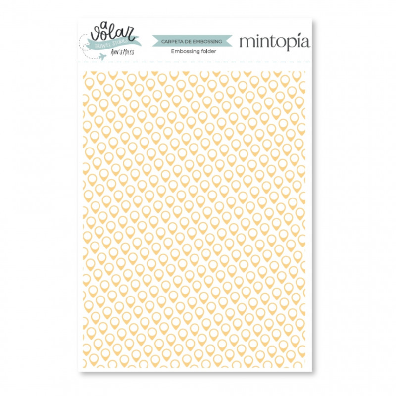 Carpetas de embossing 6"x8" Geotags A volar - Travel Stories Mintopía