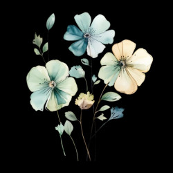 TRANSFER FLORES AZULES de...