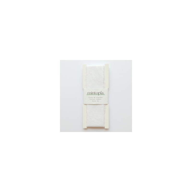 Cinta de algodón Mintopía 4 cm x 3 m White