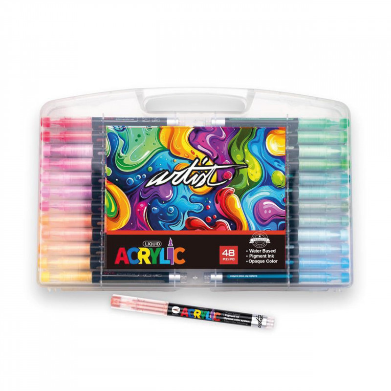 ¡¡PREVENTA!! MALETIN 48 ROTULADORES ACRILICOS BRUSH ALEX BOG