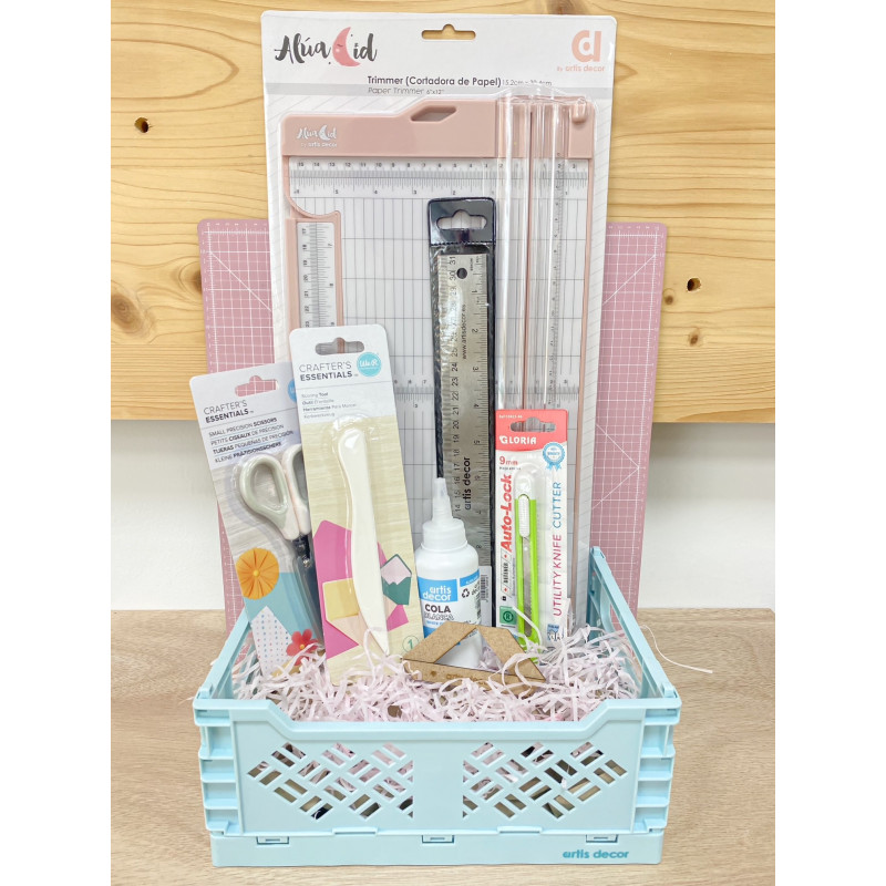 CESTA HERRAMIENTAS BÁSICAS SCRAPBOOKING