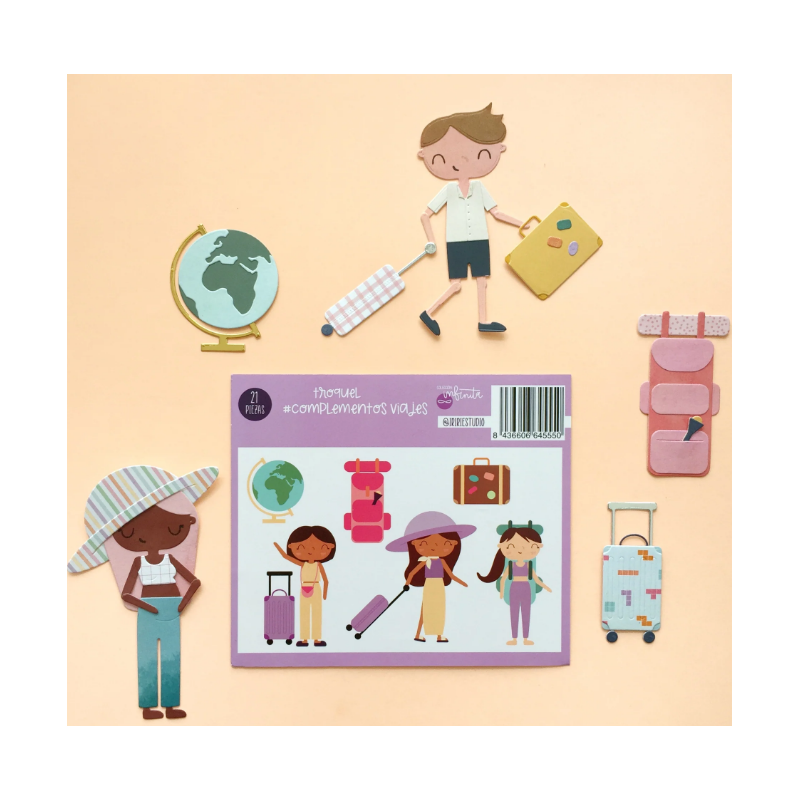 TROQUEL COMPLEMENTOS VIAJES - COL. INFINITA - SCRAPBOOKING