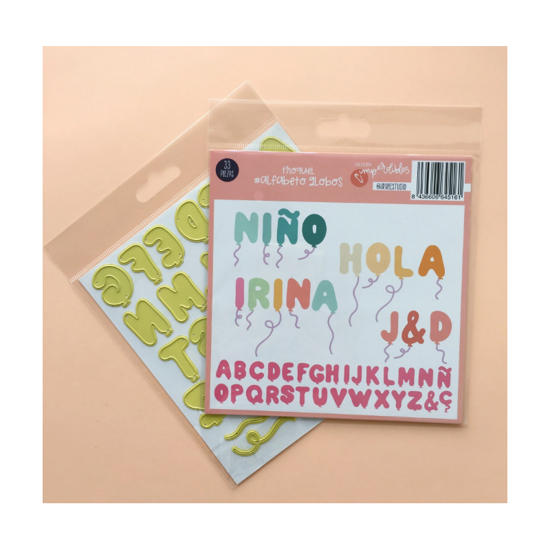 TROQUEL ALFABETO GLOBOS - BBC Y EVENTOS - IMPERDIBLES - SCRAPBOOKING