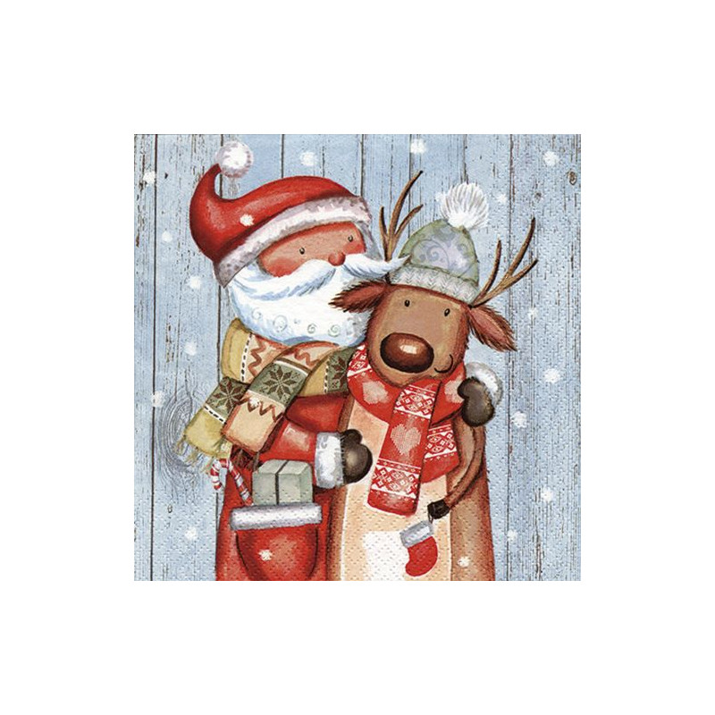 Servilleta 33 x 33 Santa & Reindeer